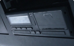 Close-up to tachograph installed in truck's cab