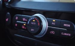 Air conditioning panel in a truck cabin